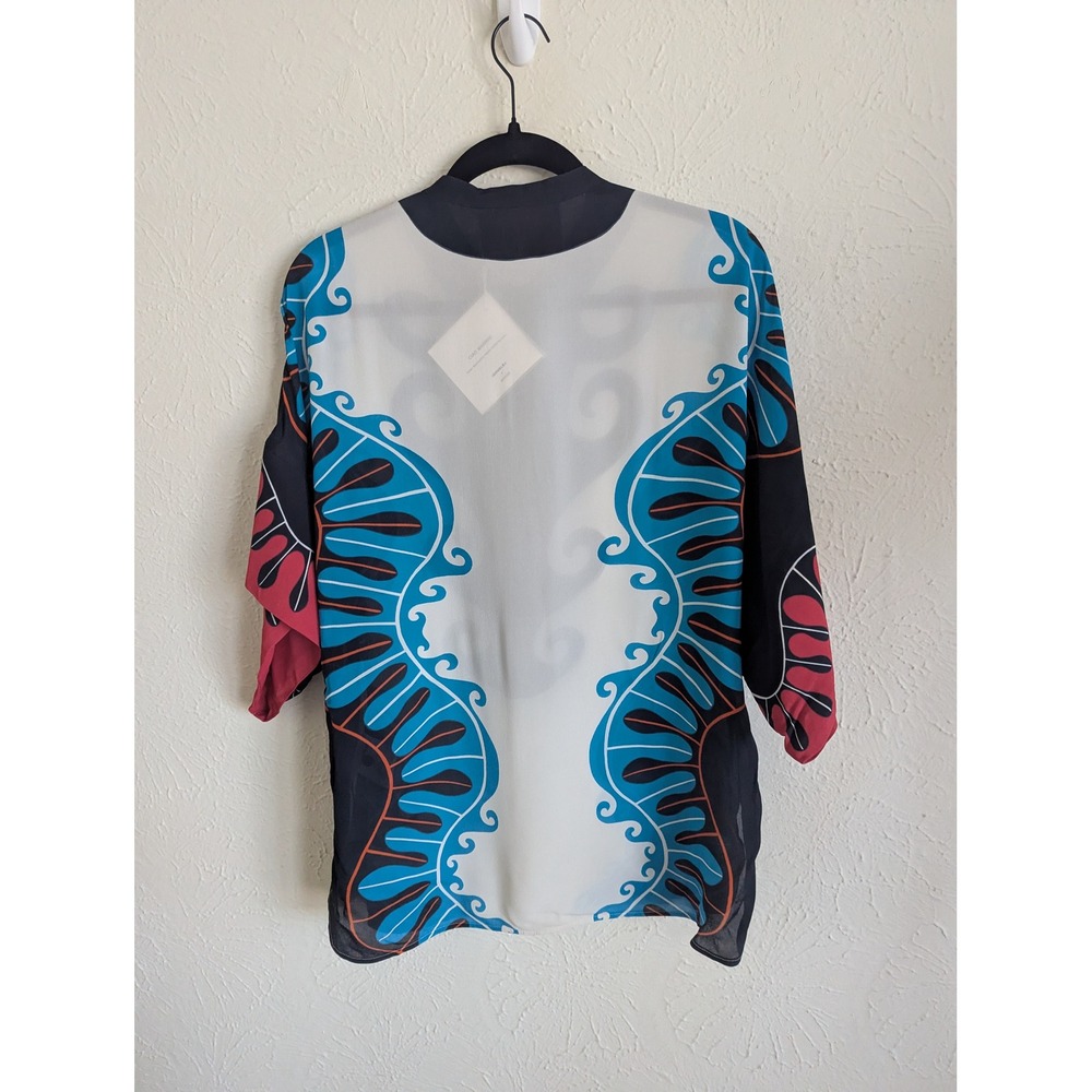 La DoubleJ x Mother Estelle‎ blouse size XL silk crepe print NWT $730 - Picture 4 of 8